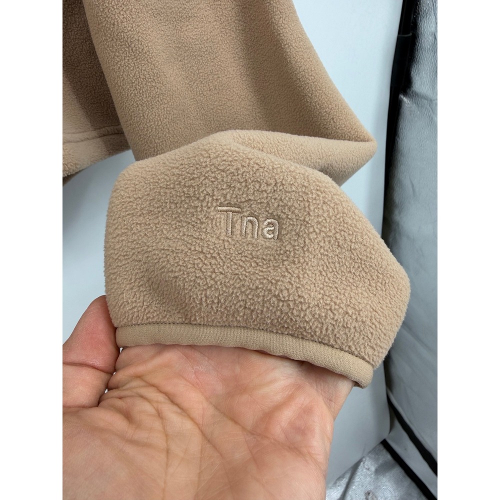 Cropped Fleece Hoodie in Camel - Picture 6 of 9